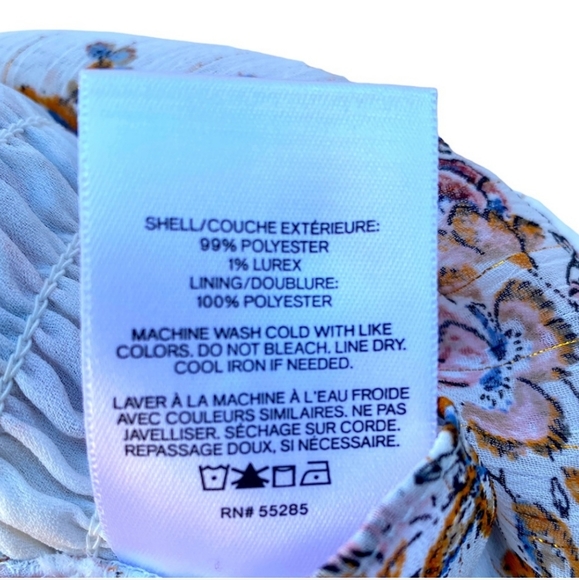 NWT $88 EXPRESS Floral Smocked Puff Sleeve Sheath Mini Dress Size S - Picture 2 of 9